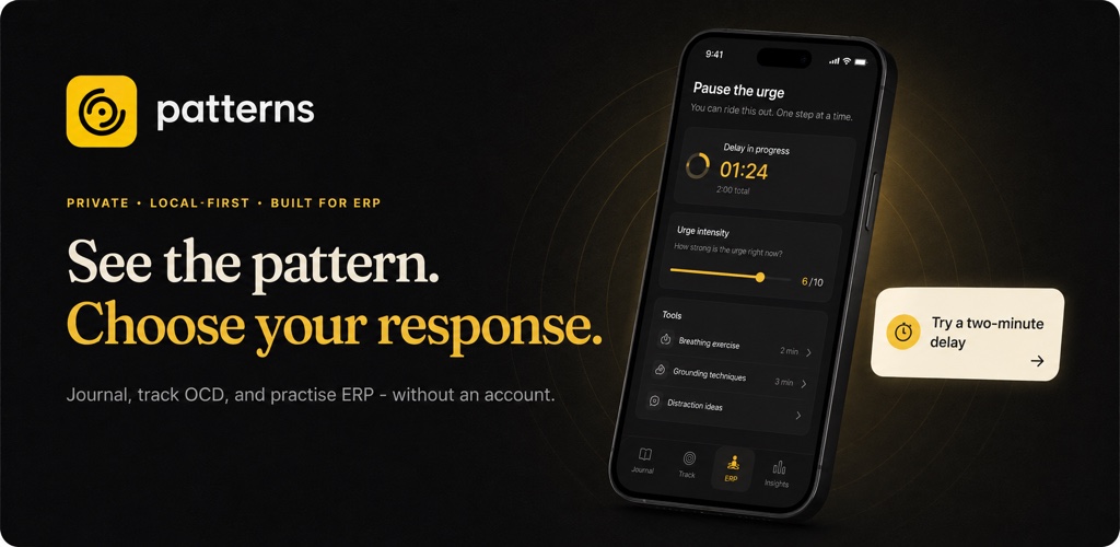 Patterns compulsion-delay screen with the message See the pattern, choose your response